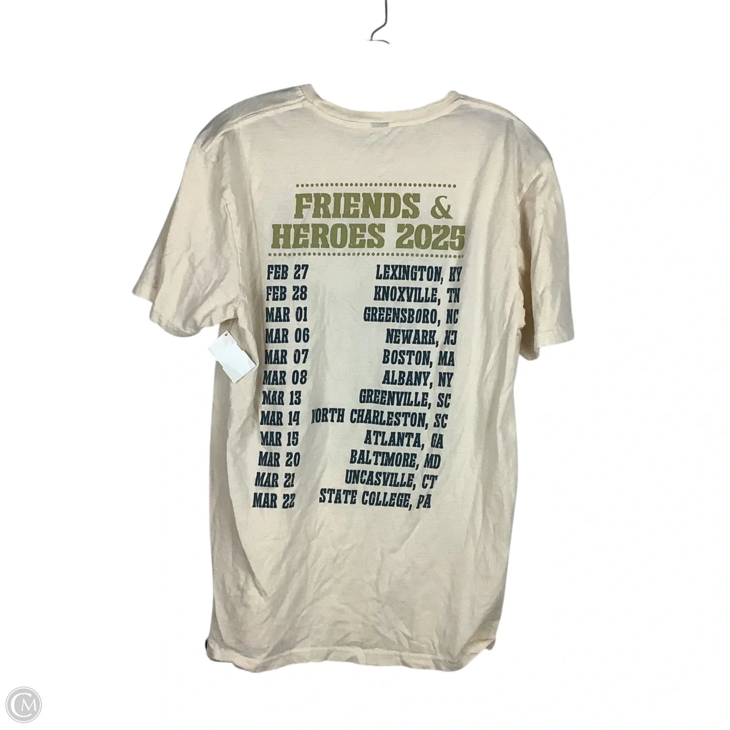 Top Short Sleeve By Clothes Mentor In Cream, Size: L