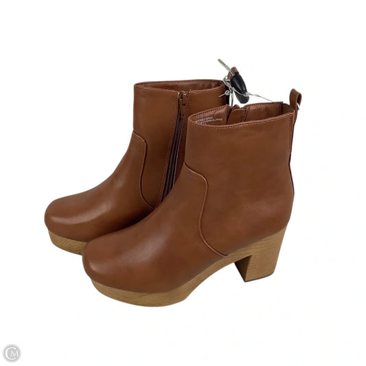 Boots Ankle Heels By Universal Thread In Brown, Size: 8