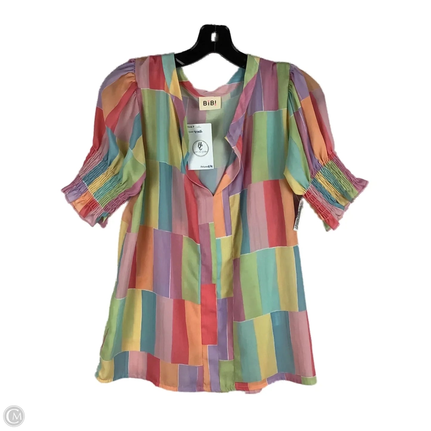 Top Short Sleeve By Bibi In Multi-colored, Size: S