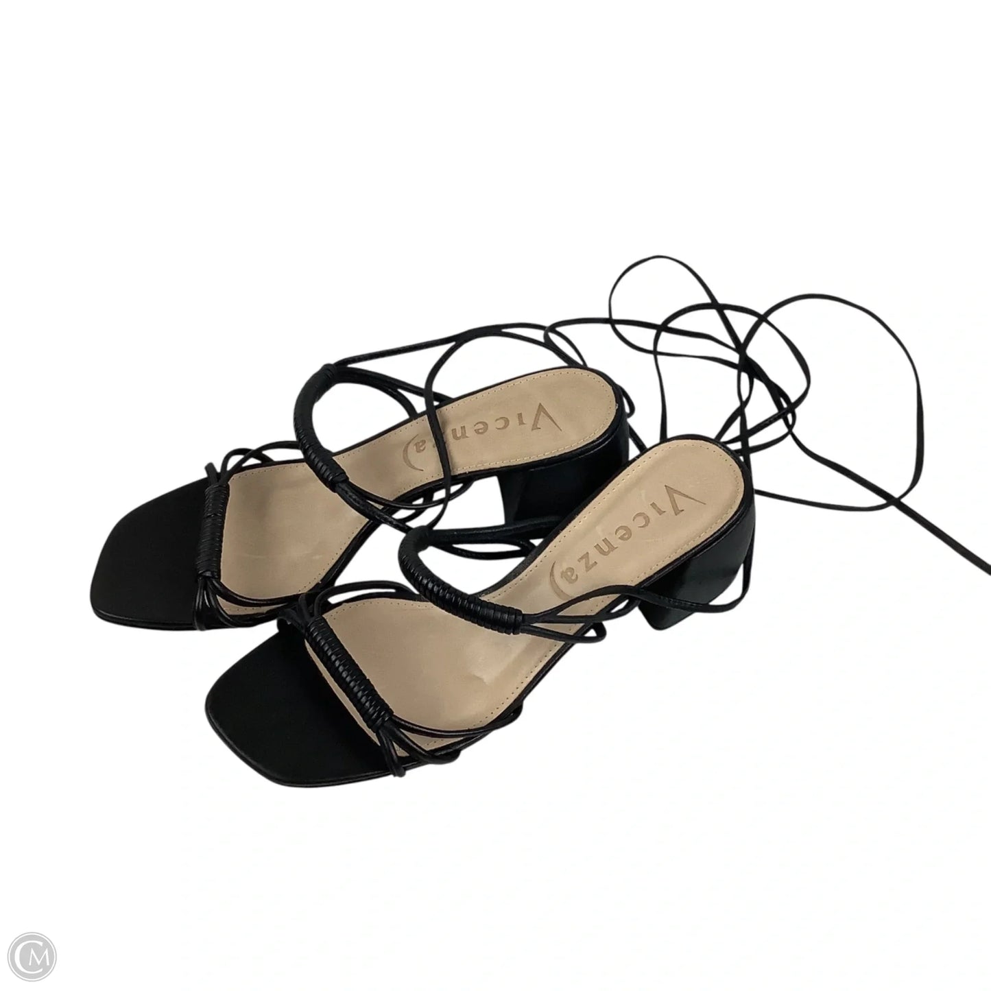 Sandals Heels Block By Clothes Mentor In Black, Size: 9