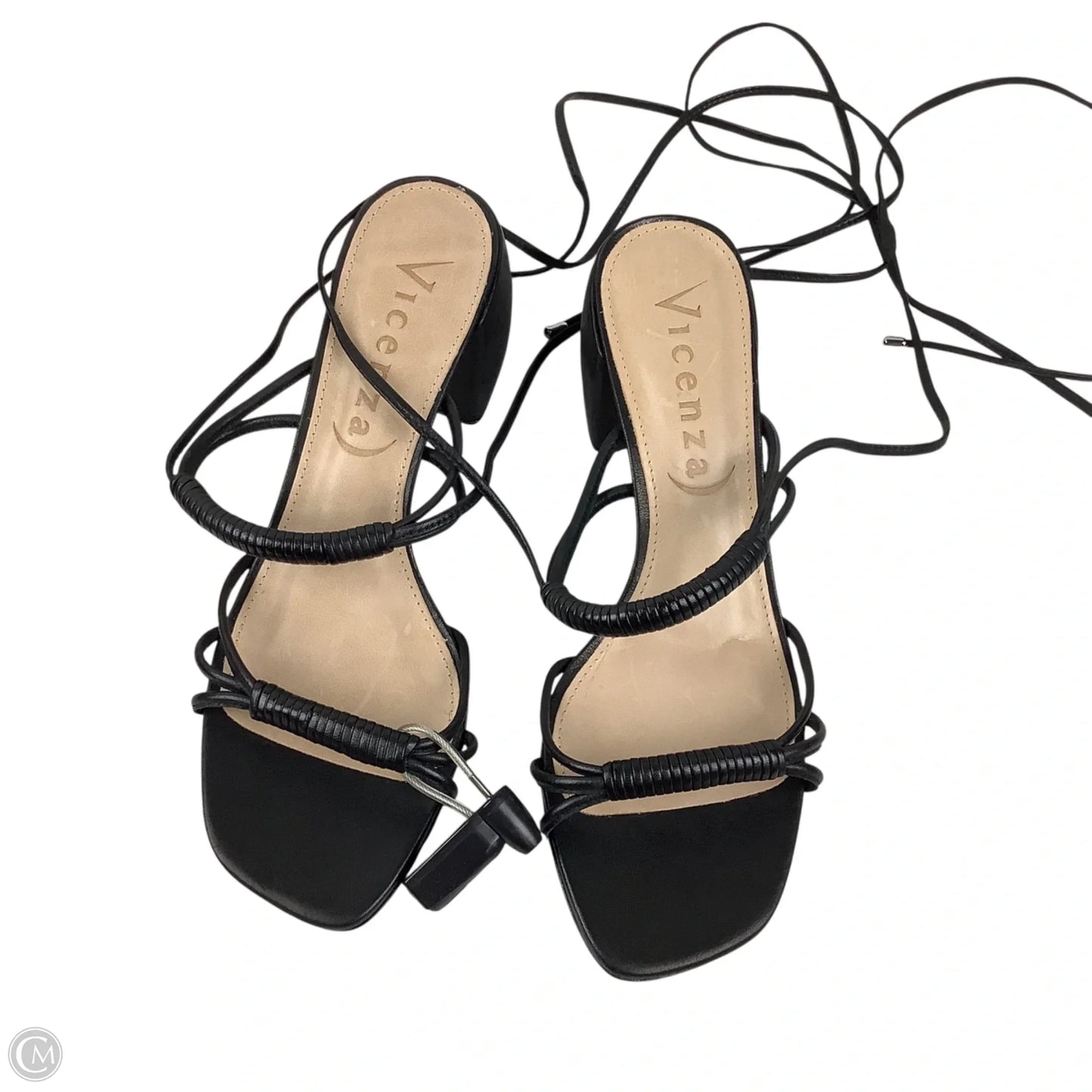 Sandals Heels Block By Clothes Mentor In Black, Size: 9
