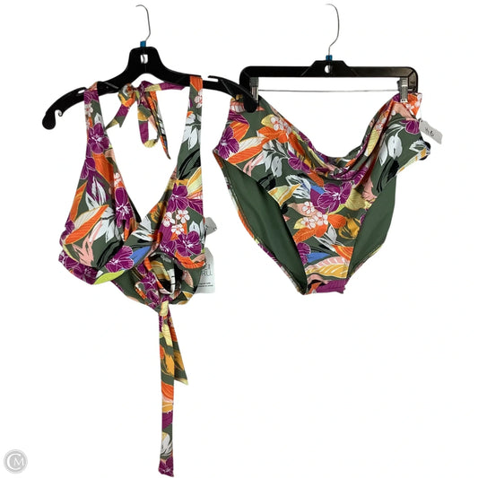 Swimsuit 2pc By Time And Tru In Floral Print, Size: 3x