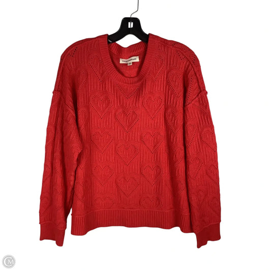 Sweater By Lucky Brand In Red, Size: L