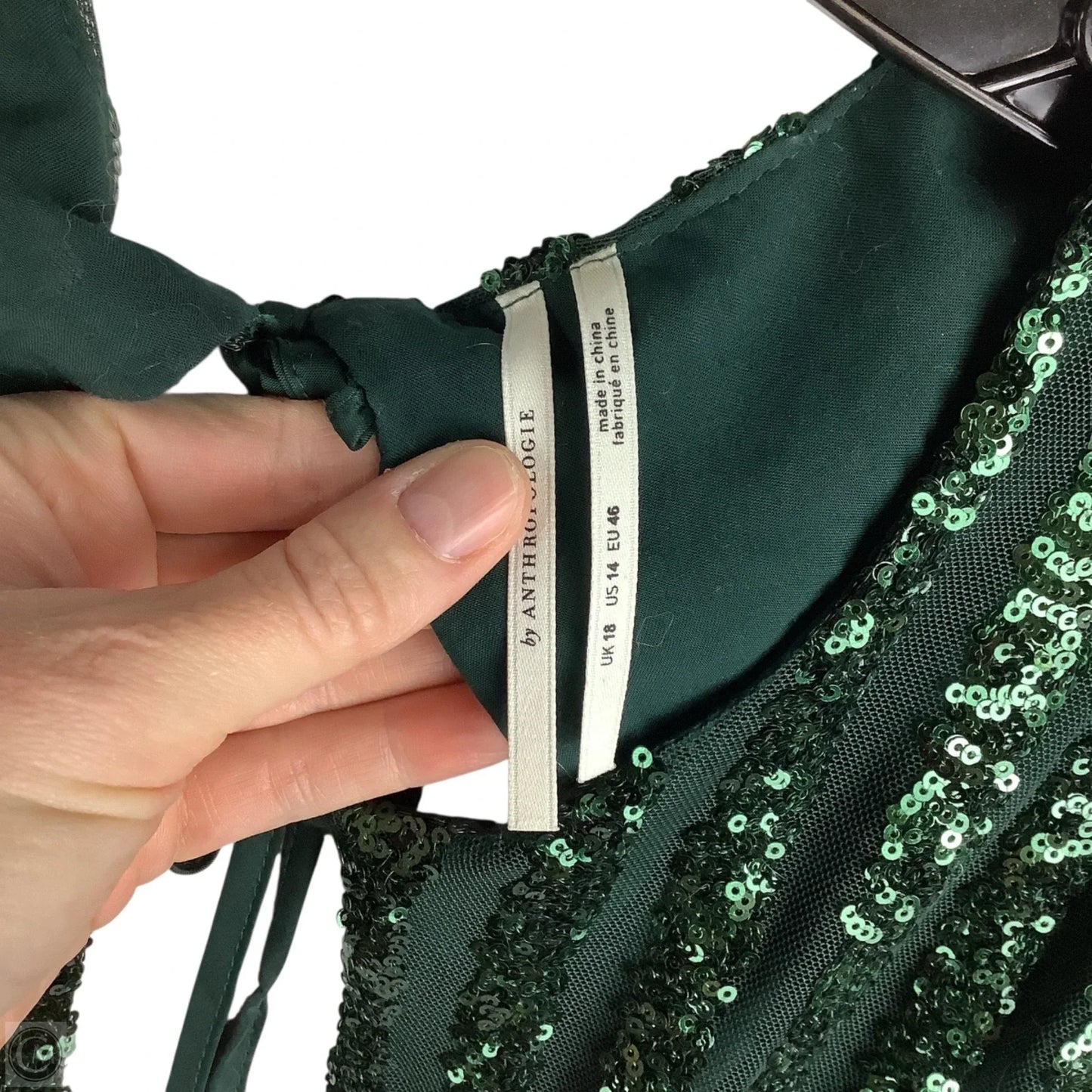 Dress Party Short By Anthropologie In Green, Size: 14
