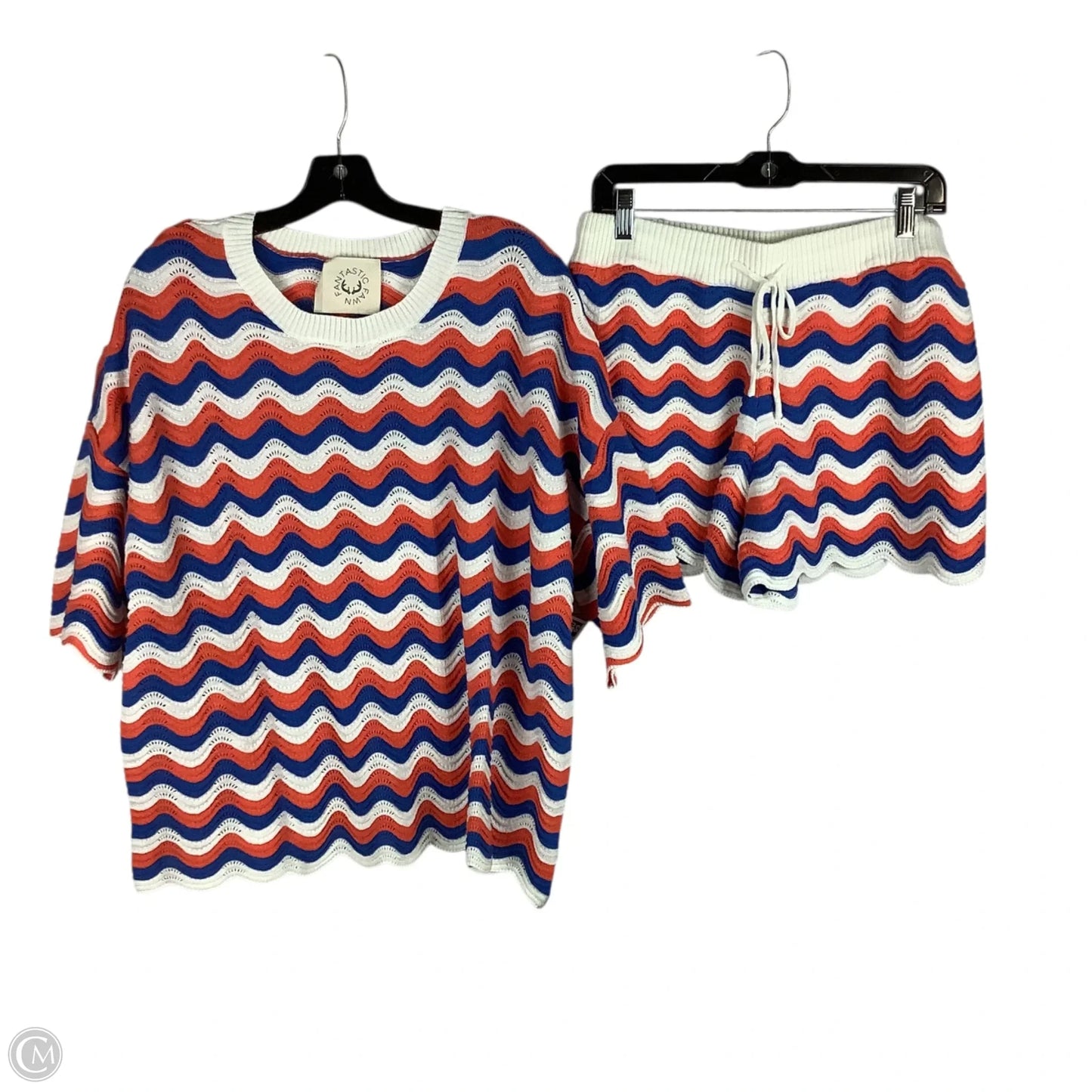 Shorts Set By Fantastic Fawn In Blue & Orange, Size: L
