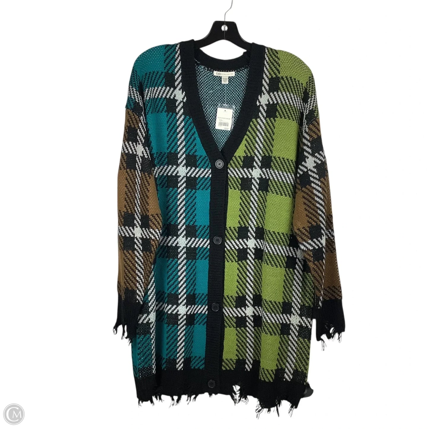 Sweater Cardigan By Cato In Multi-colored, Size: 14