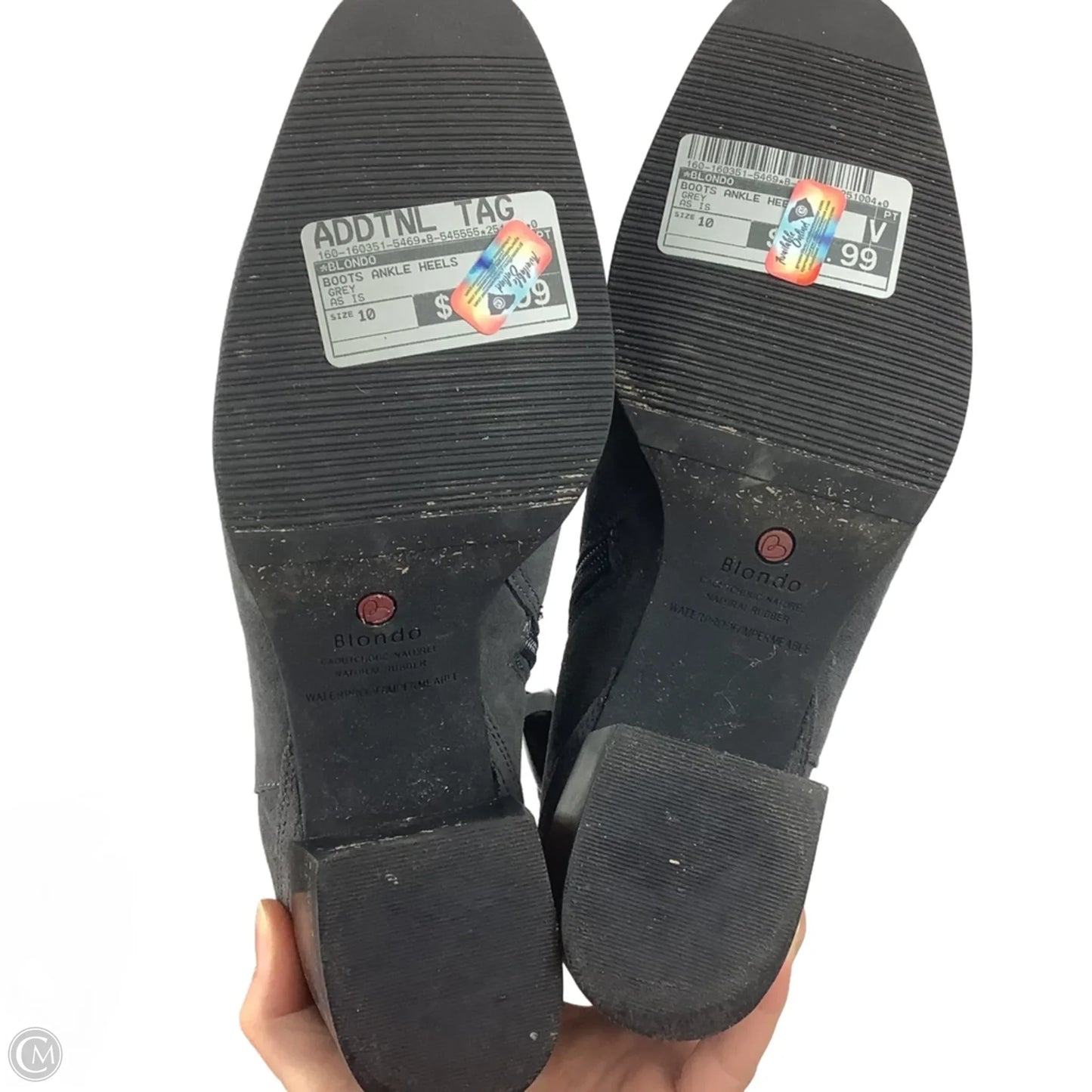 Boots Ankle Heels By Blondo In Grey, Size: 10