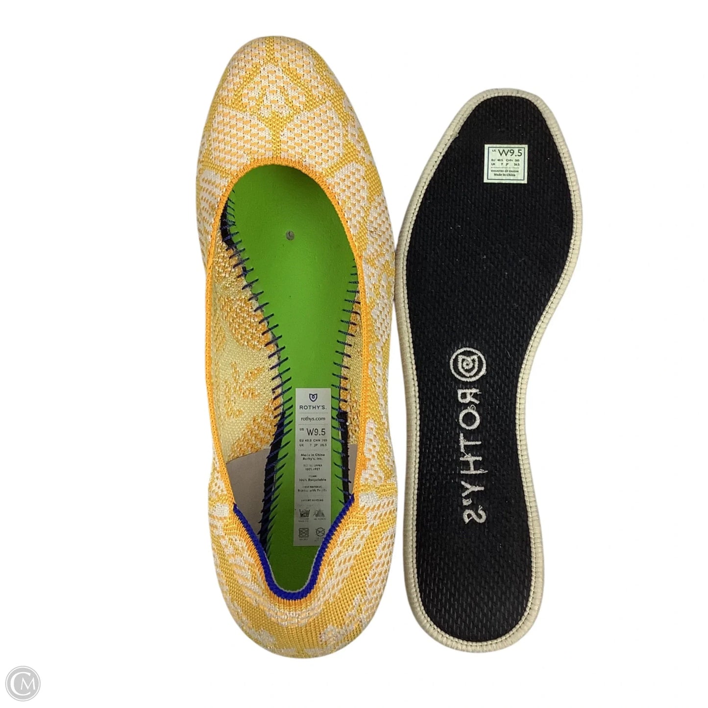 Shoes Flats By Rothys In Yellow, Size: 9.5