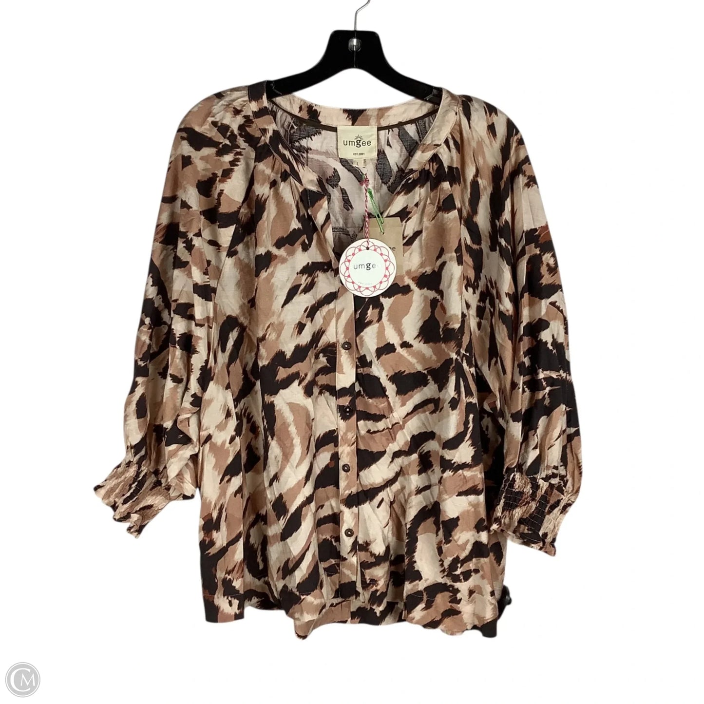 Top Long Sleeve By Umgee In Brown, Size: L
