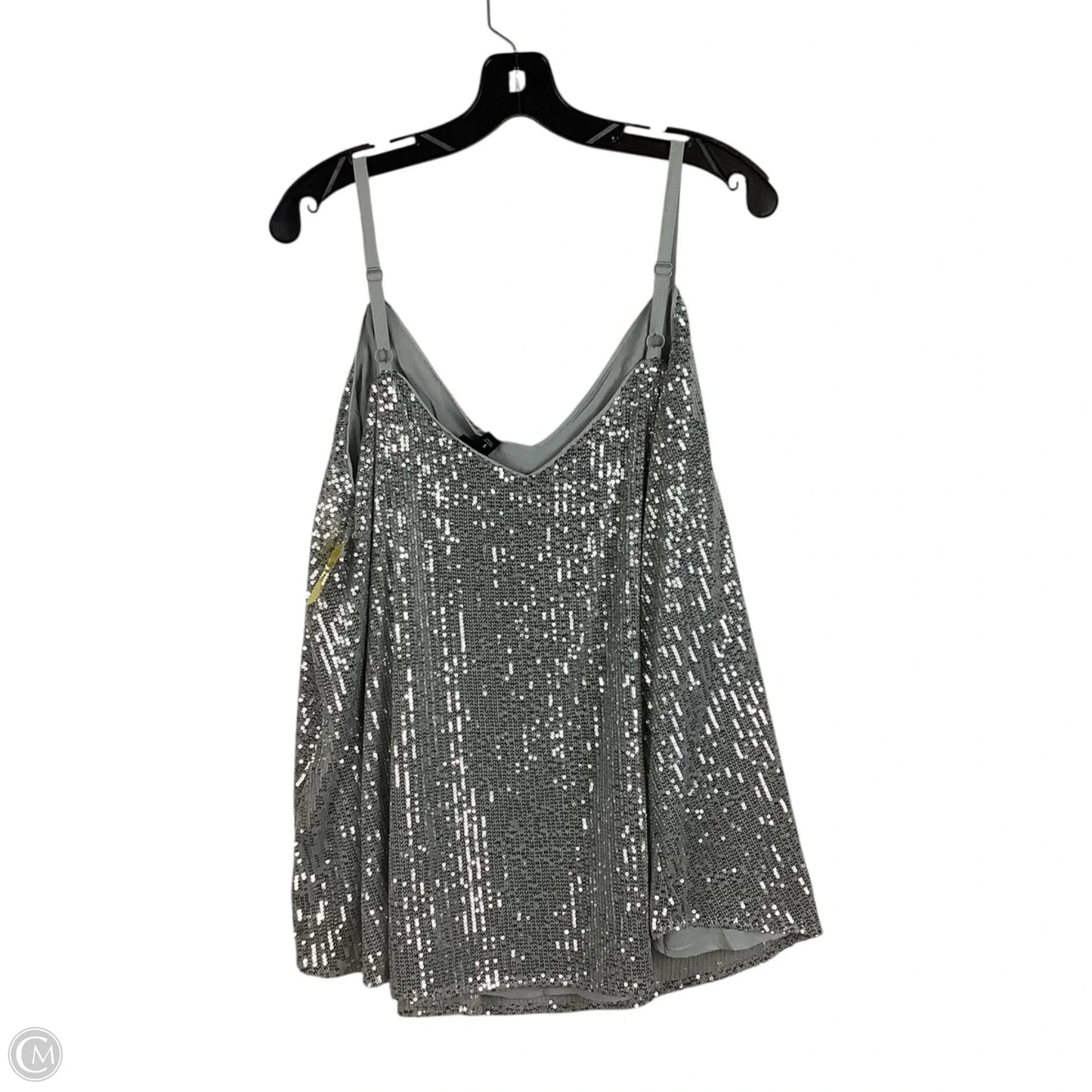 Top Sleeveless By Torrid In Silver, Size: 1x