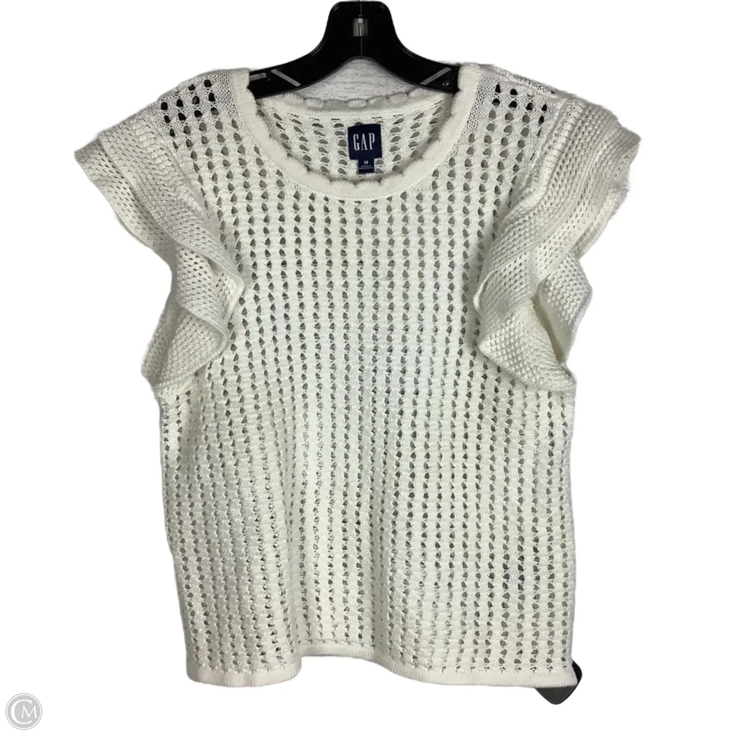 Sweater Short Sleeve By Gap In White, Size: M