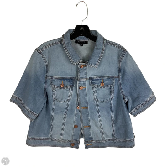 Top Short Sleeve By Talbots In Blue Denim, Size: L