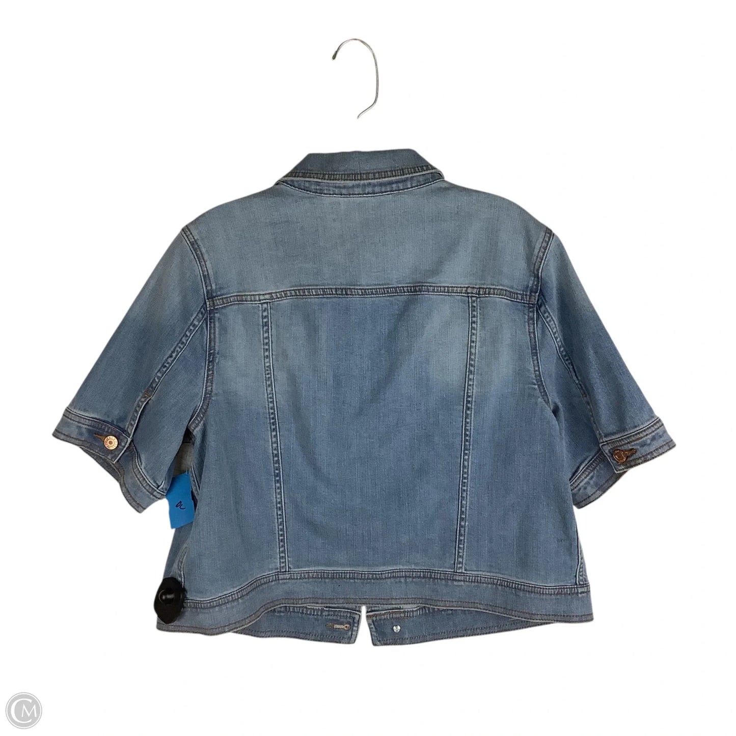 Top Short Sleeve By Talbots In Blue Denim, Size: L