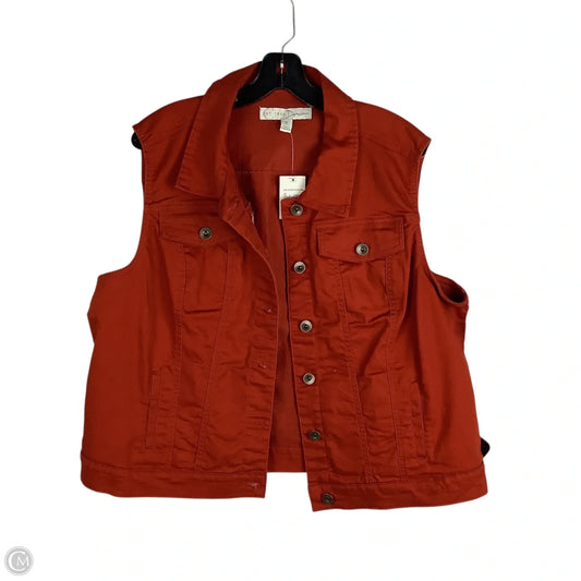 Vest Other By Cato In Orange Denim, Size: Xl