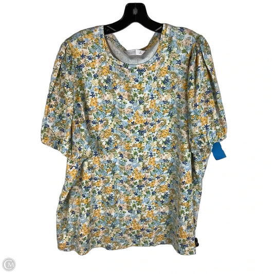 Top Short Sleeve By Lc Lauren Conrad In Floral Print, Size: 2x