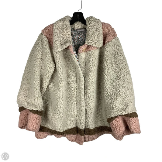 Jacket Fleece By Clothes Mentor In Cream & Pink, Size: L
