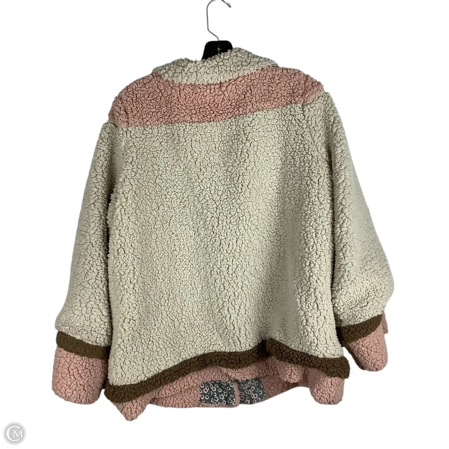 Jacket Fleece By Clothes Mentor In Cream & Pink, Size: L