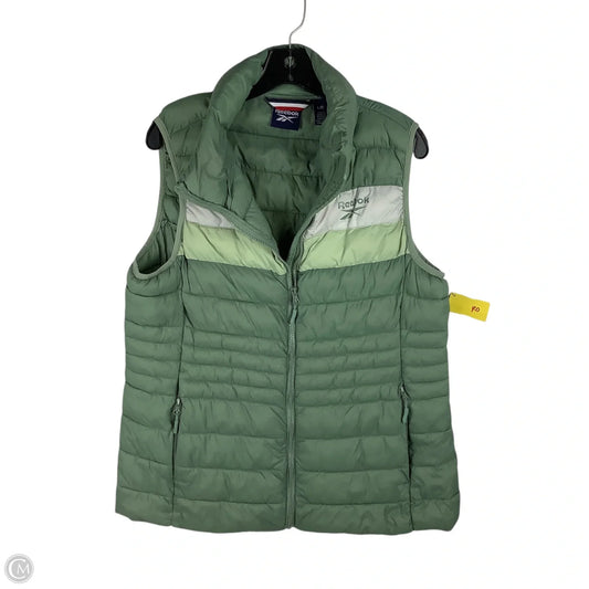 Vest Puffer & Quilted By Reebok In Green, Size: L