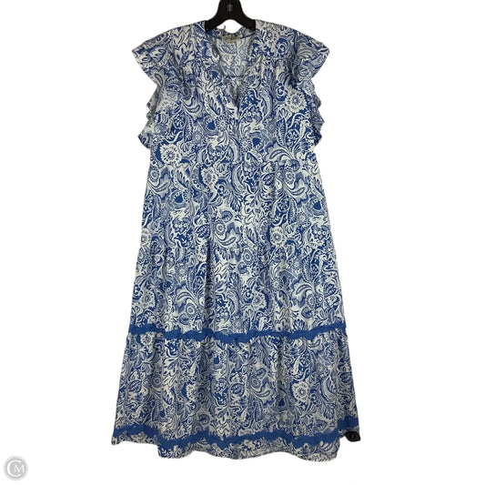 Dress Casual Maxi By Umgee In Blue & White, Size: M