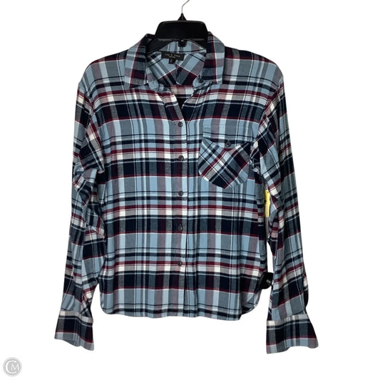 Top Long Sleeve By Rag And Bone In Blue & Red, Size: S
