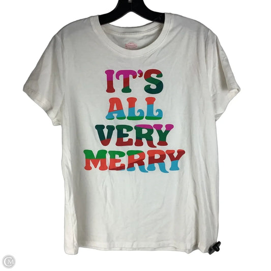 Top Short Sleeve Basic By Target In White, Size: L