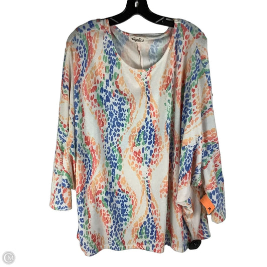 Top 3/4th Sleeve By Haptics In Multi-colored, Size: 1x