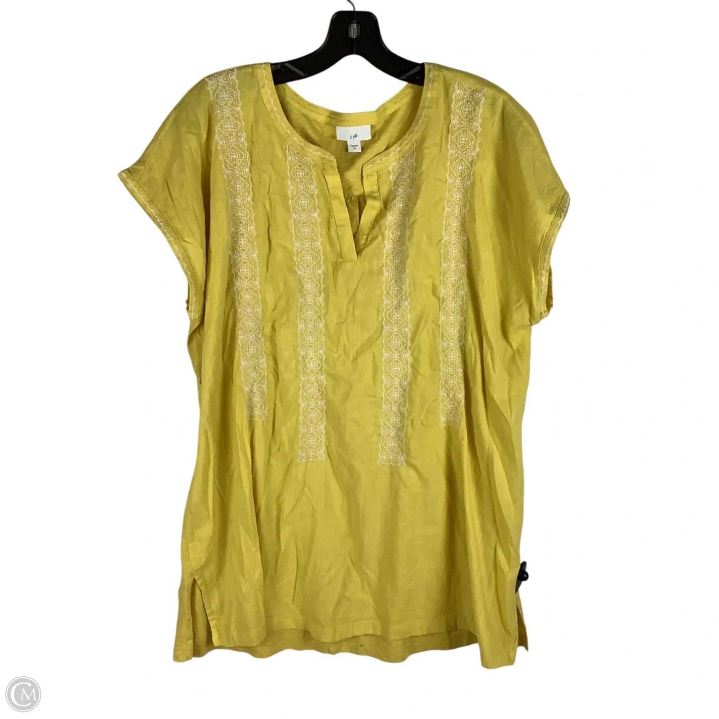 Top Short Sleeve By J. Jill In Yellow, Size: Xl