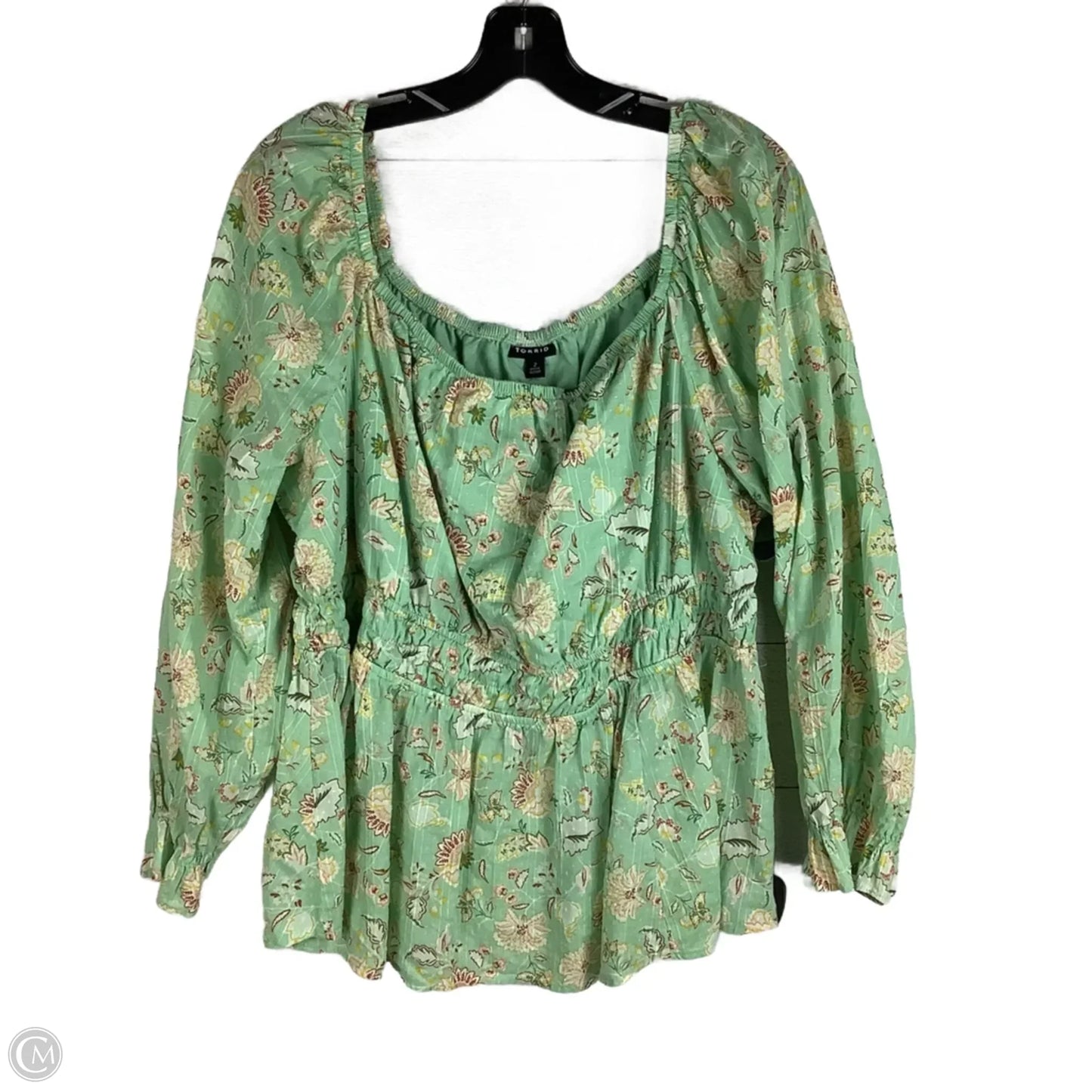 Top Long Sleeve By Torrid In Green, Size: 2x