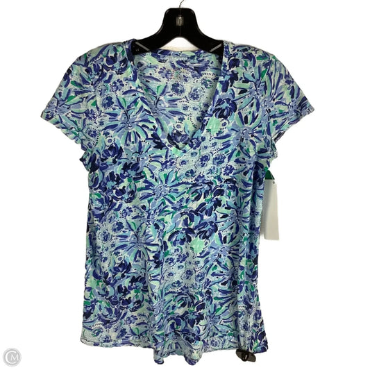 Top Short Sleeve Designer By Lilly Pulitzer In Blue, Size: S