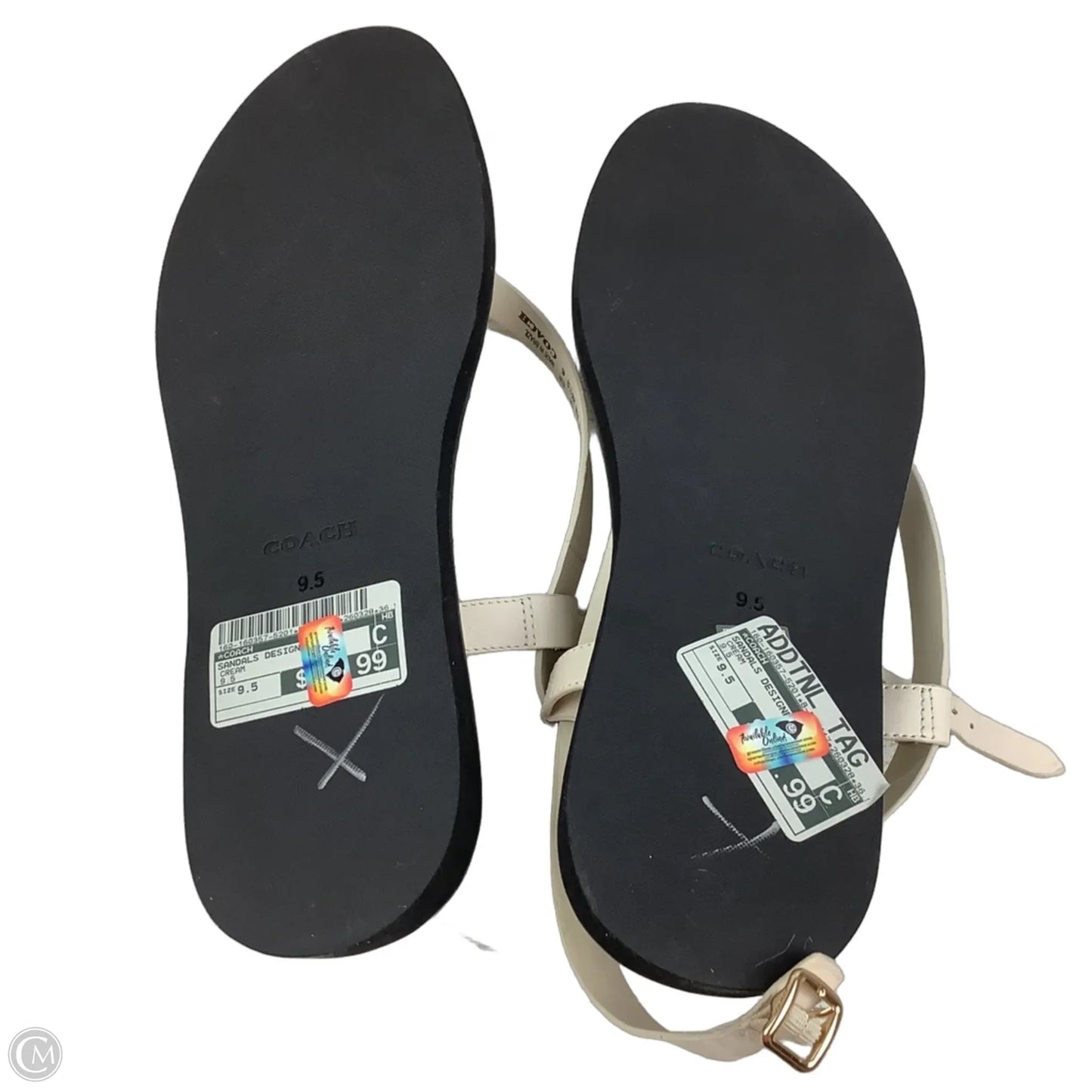 Sandals Designer By Coach In Cream, Size: 9.5