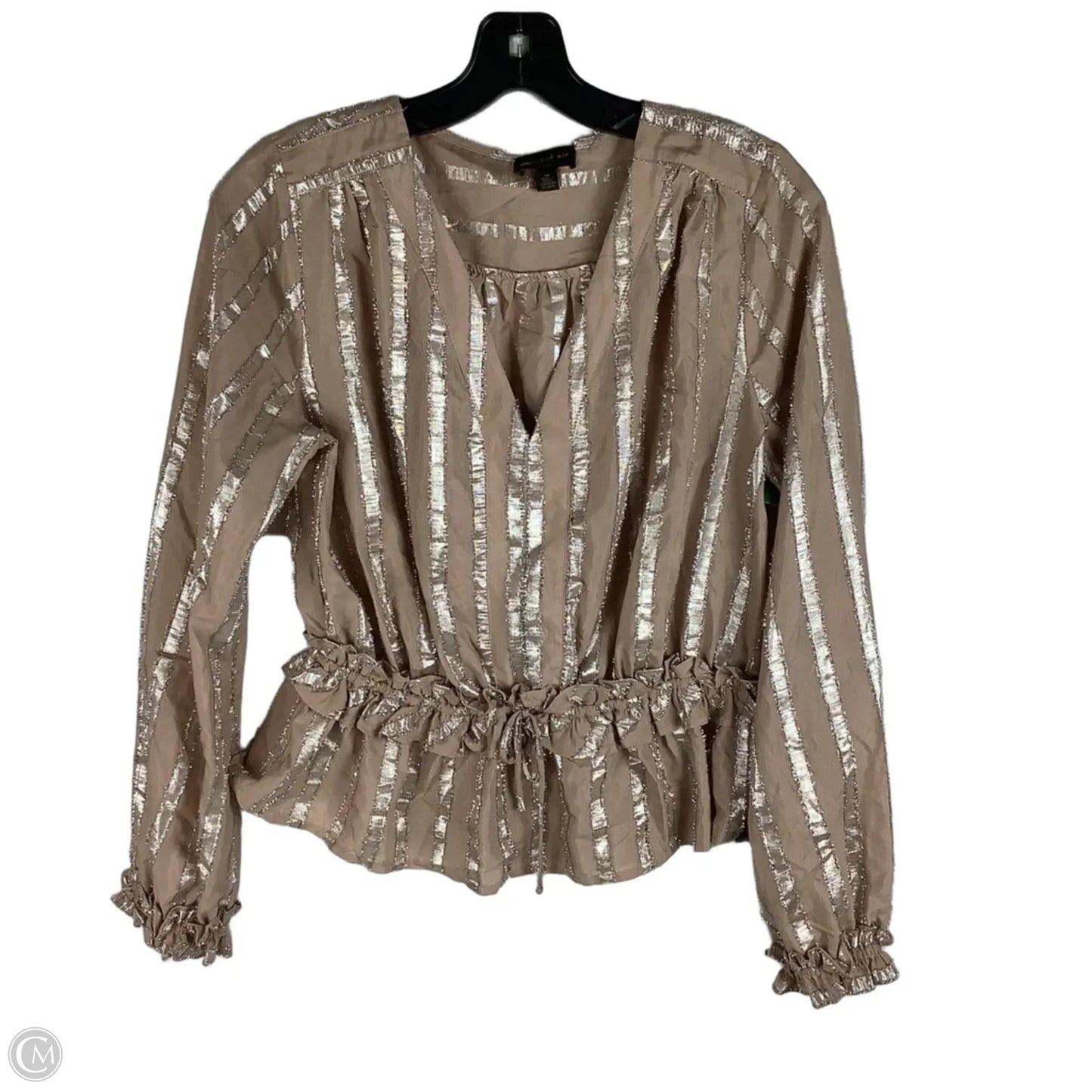 Top Long Sleeve By Current Air In Brown, Size: M