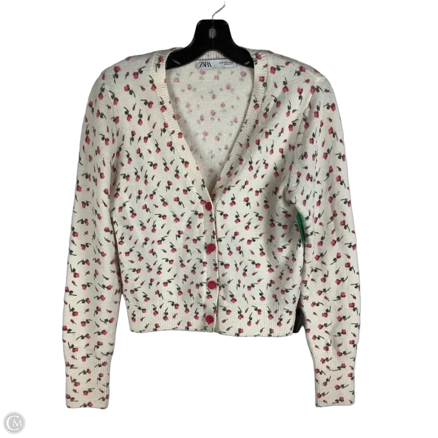 Cardigan By Zara In Floral Print, Size: M