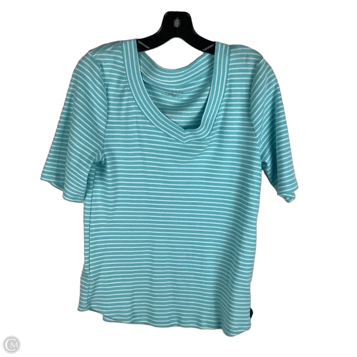 Top Short Sleeve By Talbots In Blue, Size: L