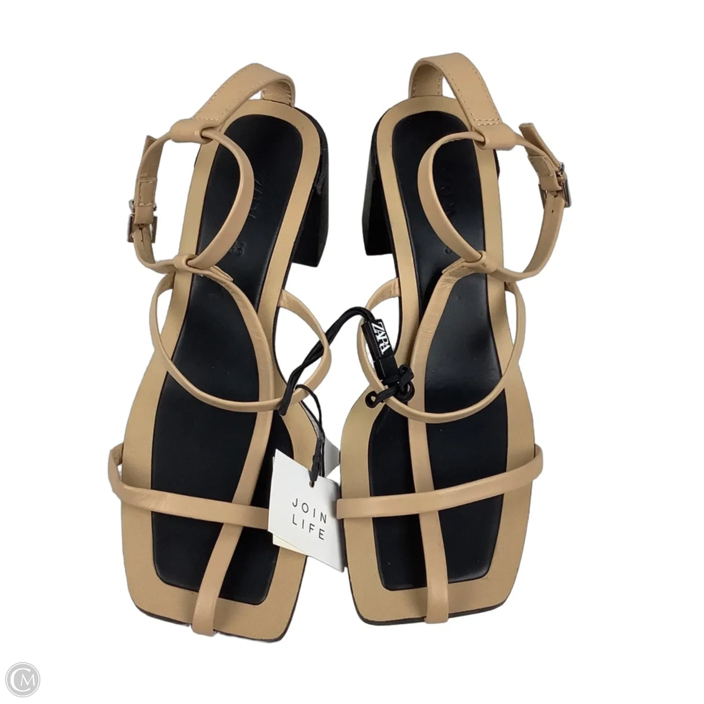 Shoes Heels Block By Zara In Black & Tan, Size: 5 (35)
