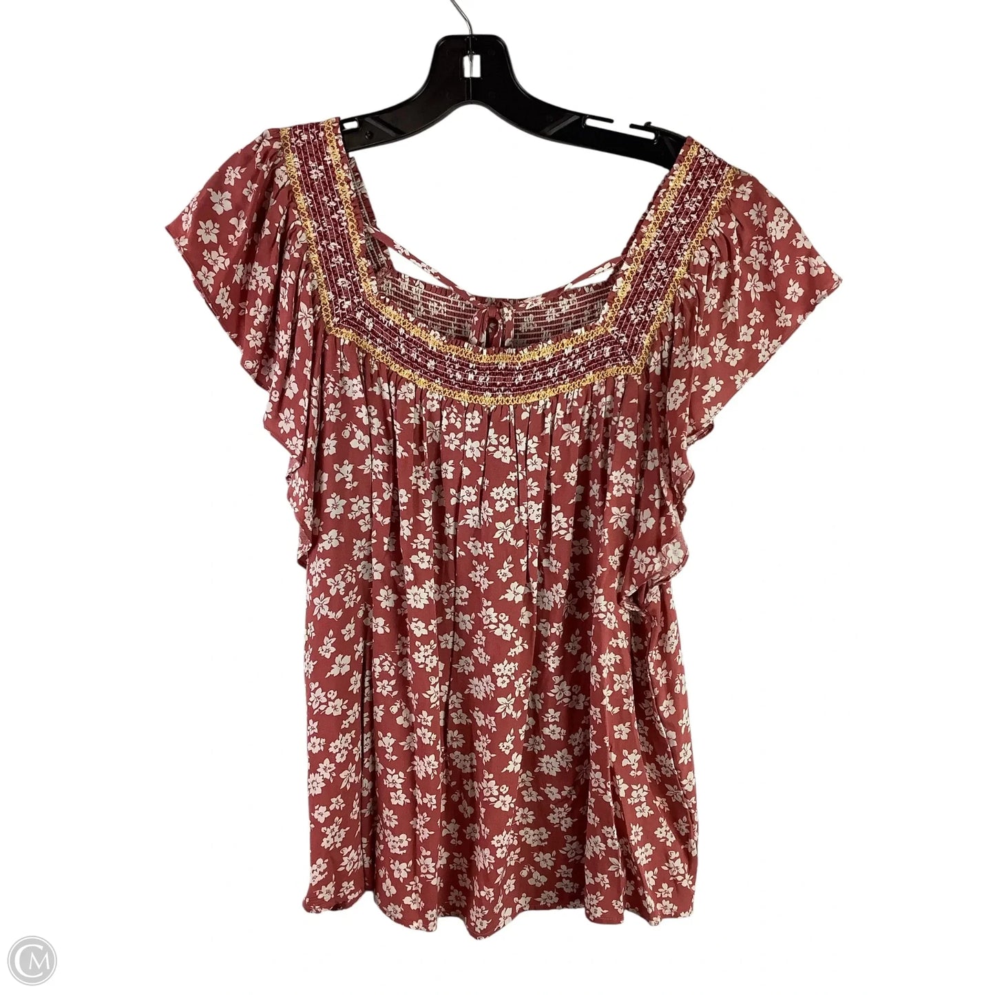 Top Short Sleeve By Easel In Red, Size: M