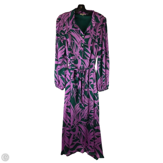 Dress Party Long By Entro In Green & Purple, Size: M
