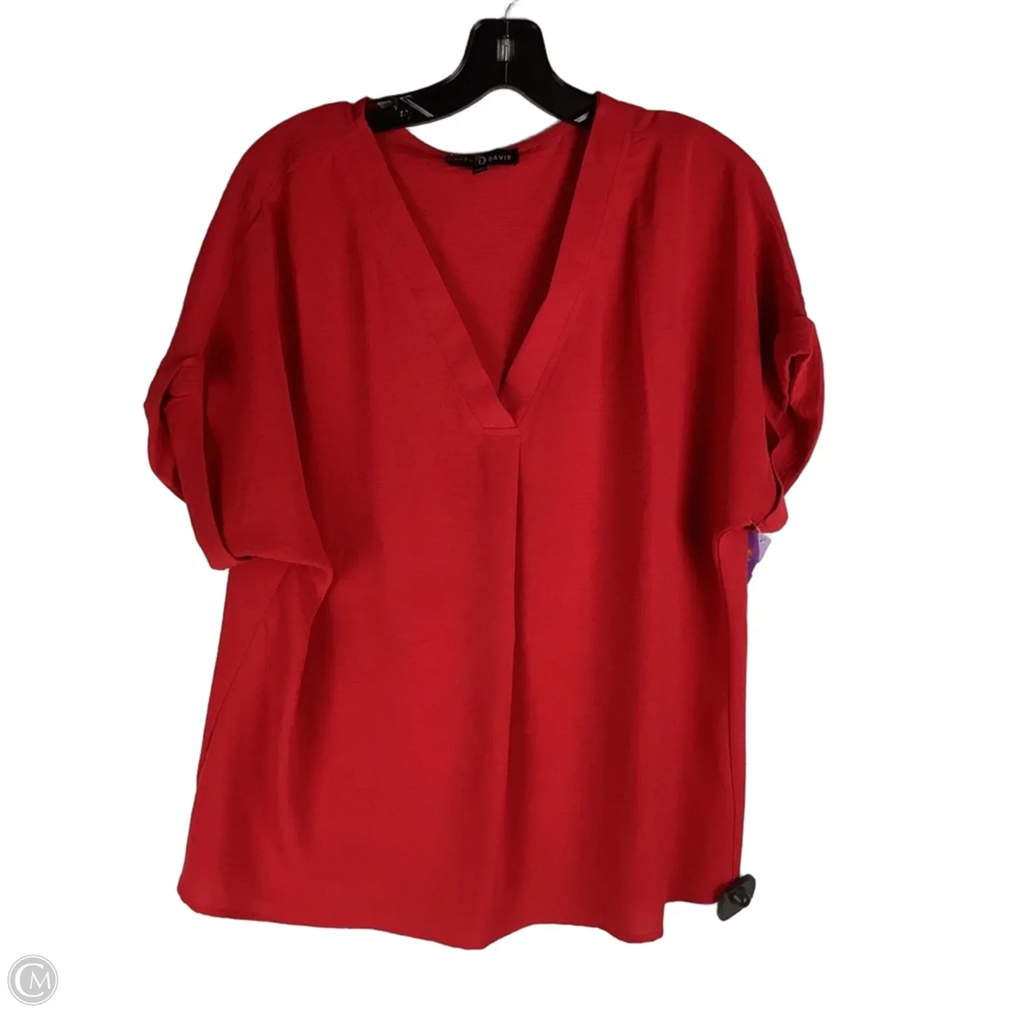 Top Short Sleeve By Fred David In Red, Size: M