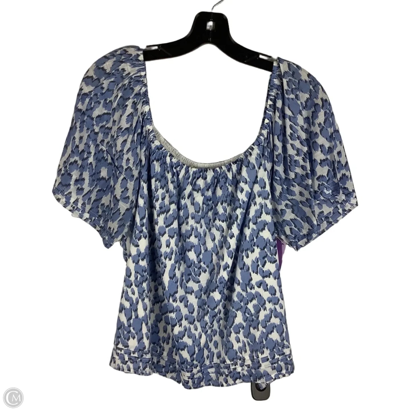 Top Short Sleeve By Versona In Blue, Size: L