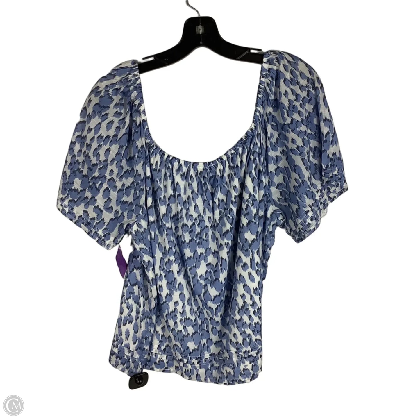Top Short Sleeve By Versona In Blue, Size: L