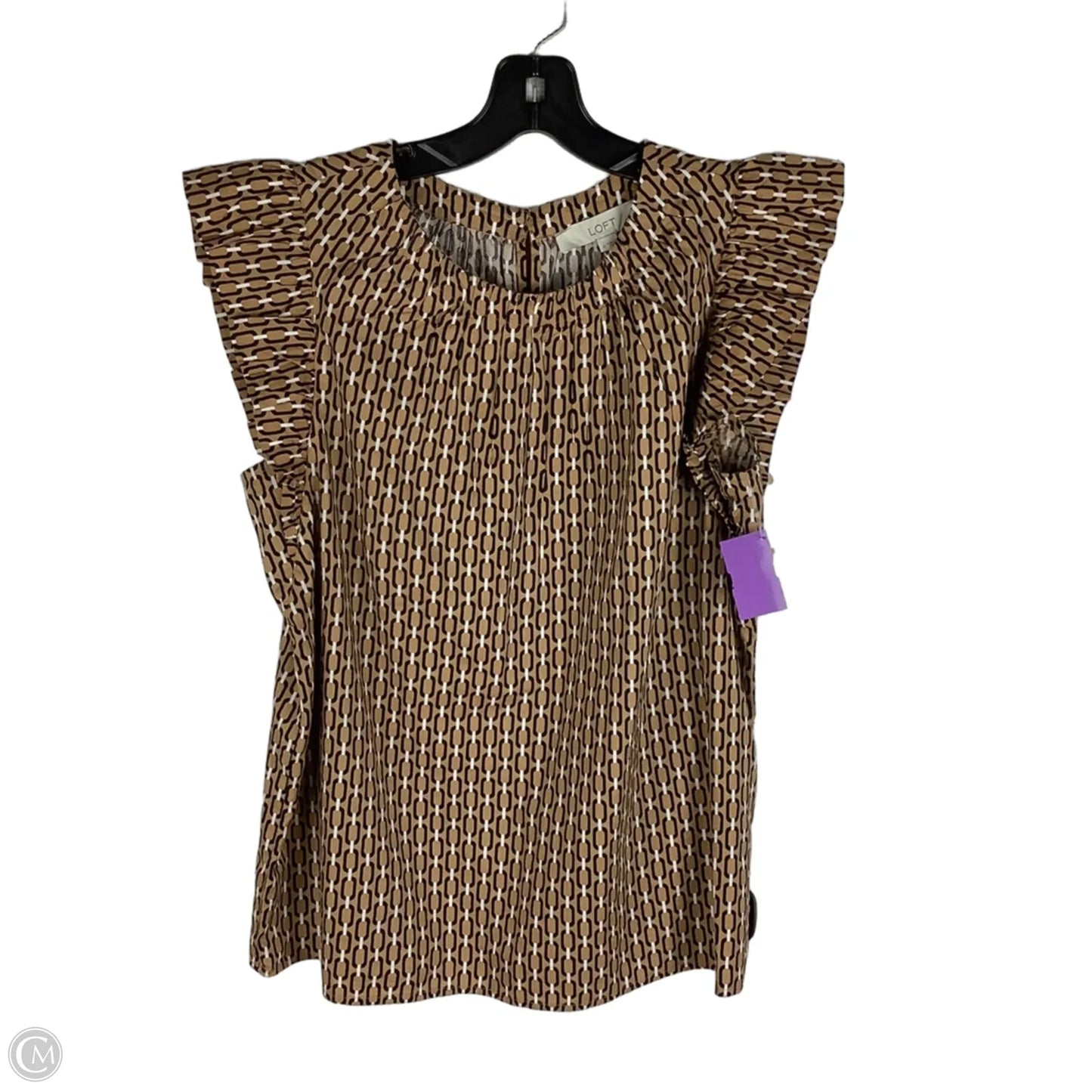 Top Sleeveless By Loft In Brown, Size: M