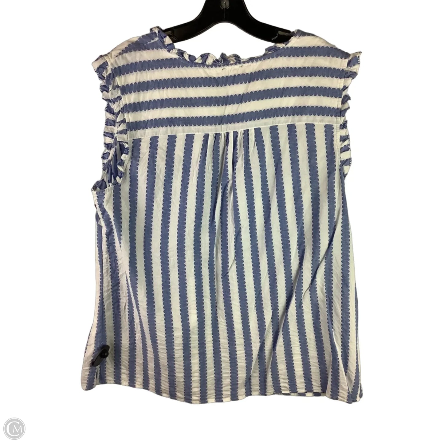 Top Sleeveless By Talbots In Blue & White, Size: 1x