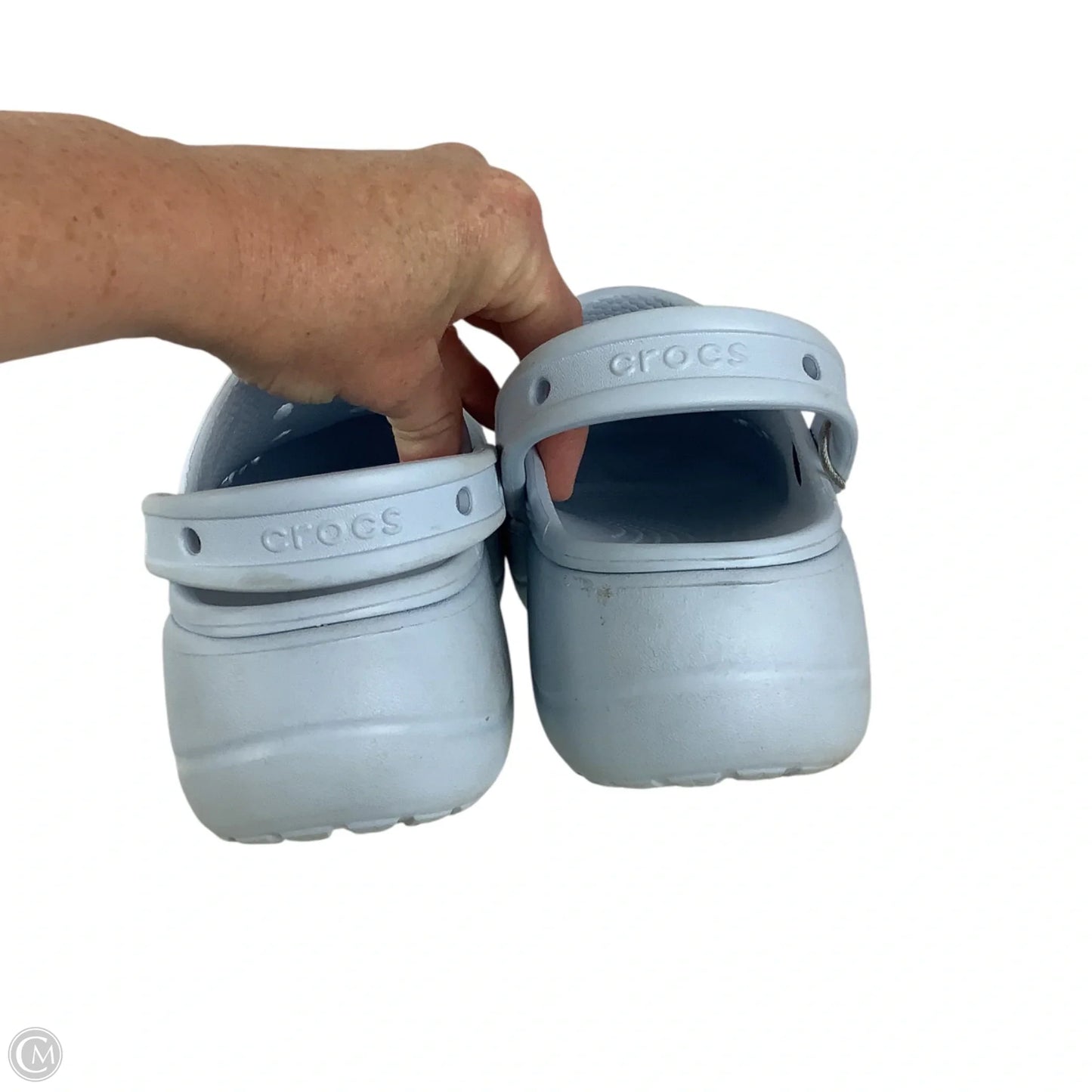 Sandals Heels Platform By Crocs In Blue, Size: 8