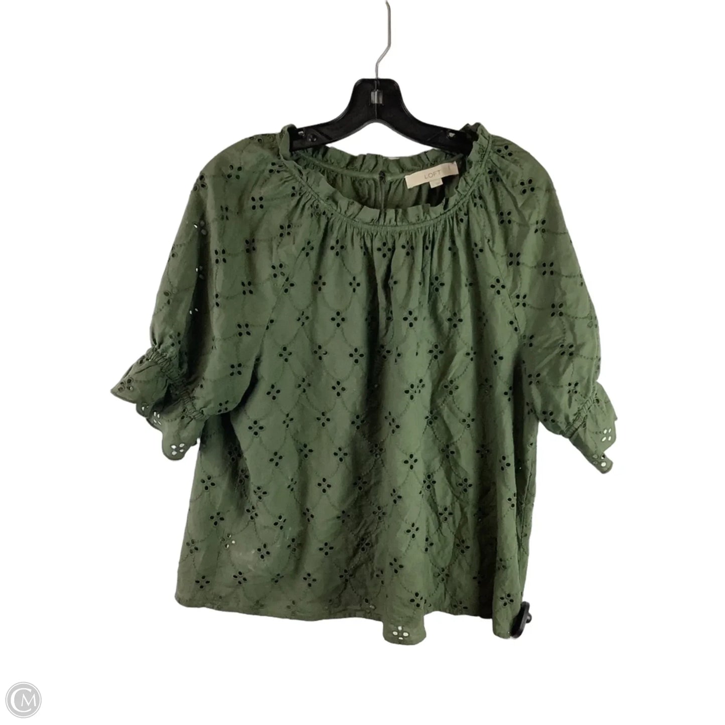 Top Short Sleeve By Loft In Green, Size: L