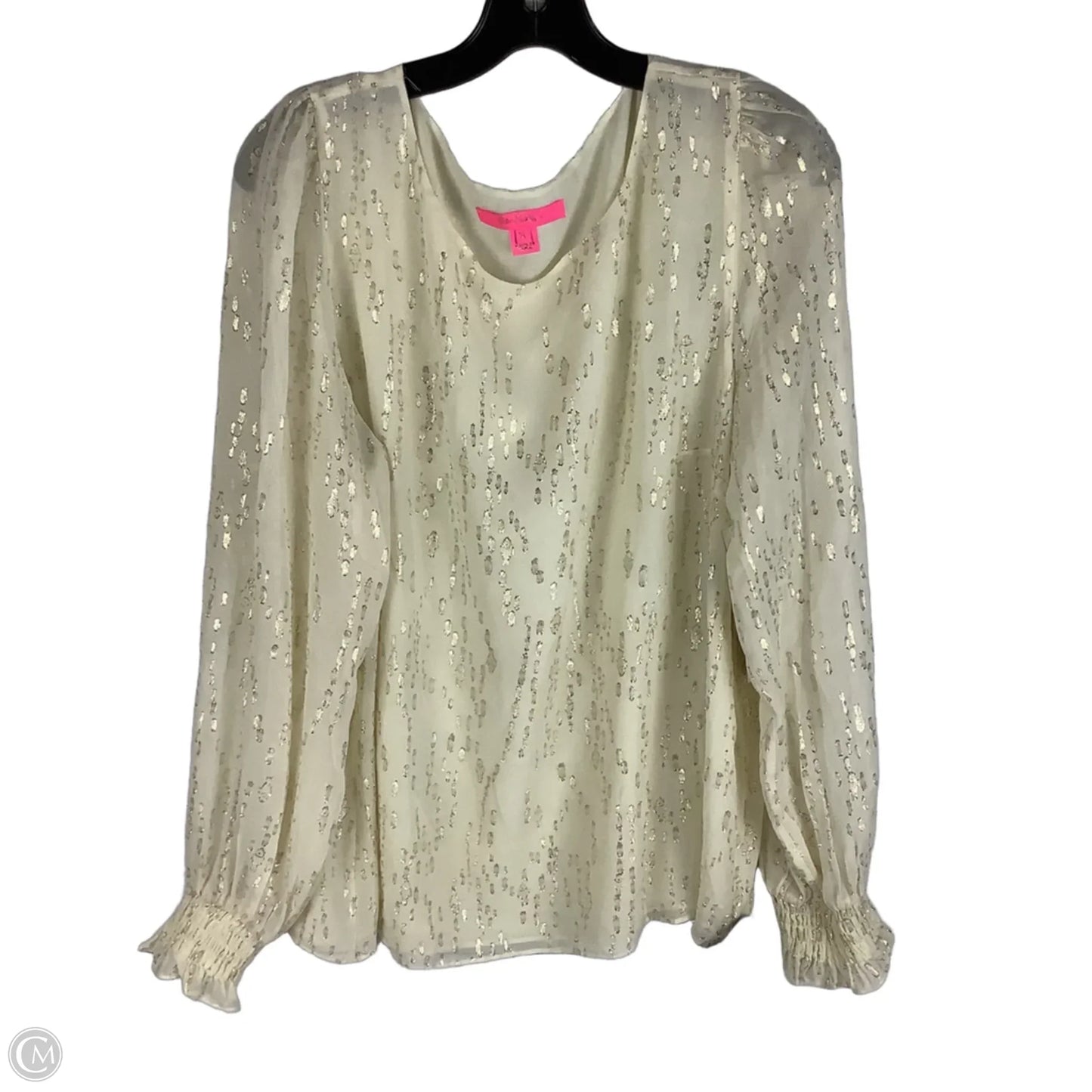 Top Long Sleeve Designer By Lilly Pulitzer In Gold, Size: Xl
