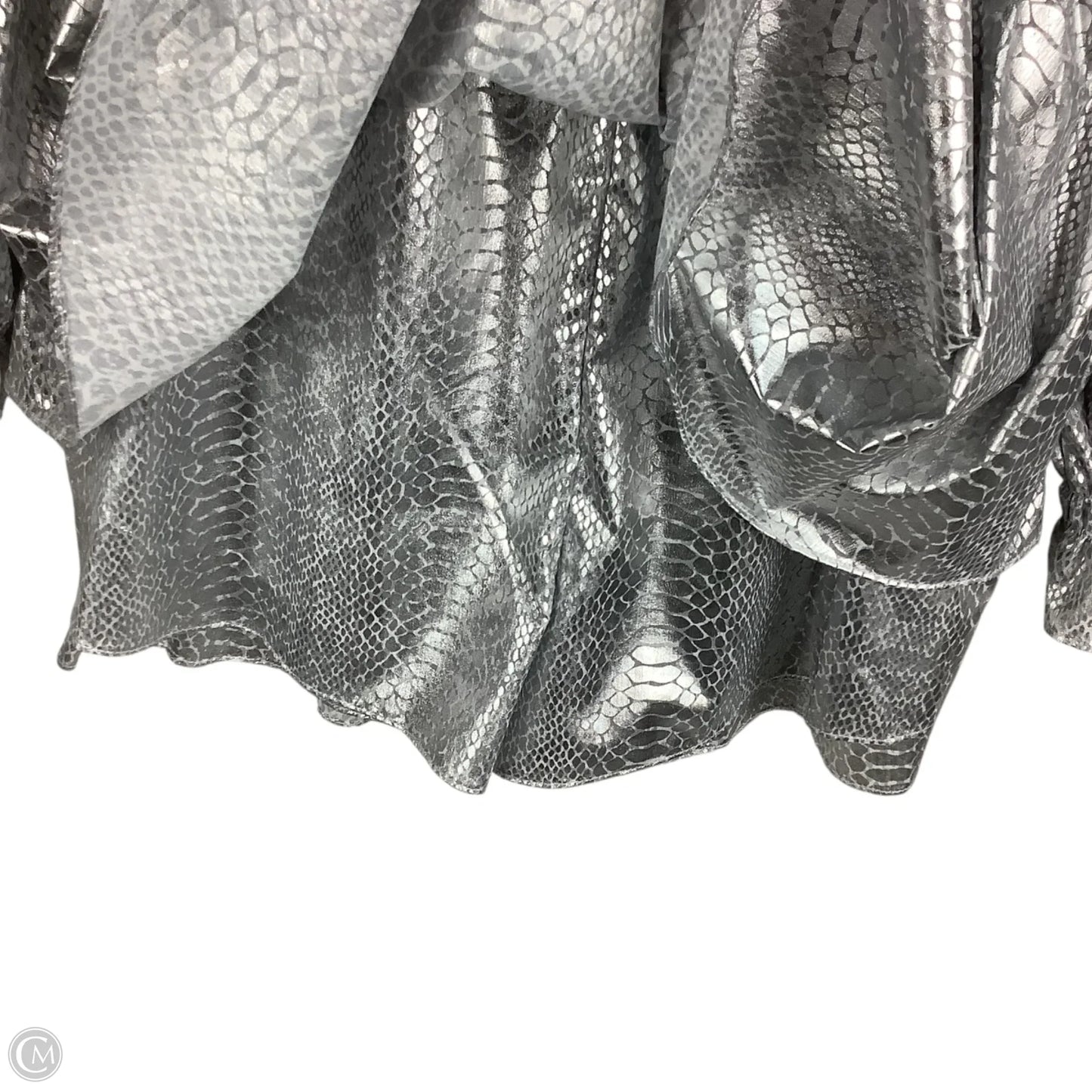 Romper Party Short By Endless Rose In Silver, Size: S