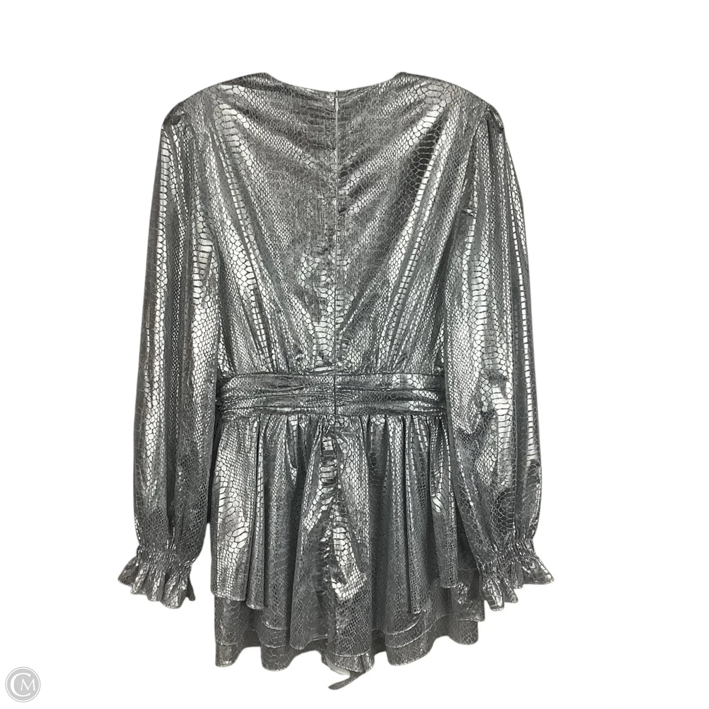 Romper Party Short By Endless Rose In Silver, Size: S