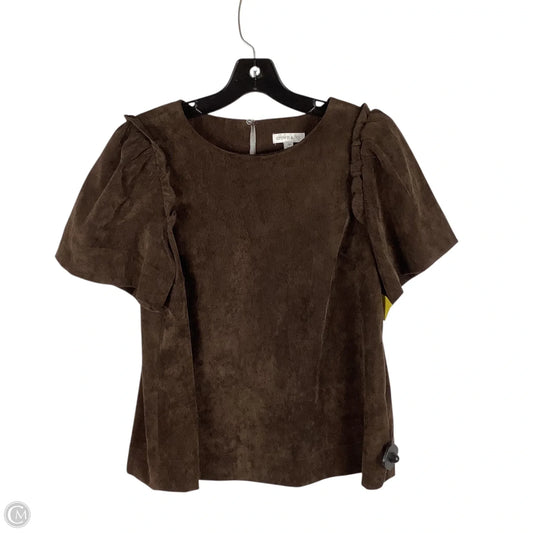 Top Short Sleeve By Crown And Ivy In Brown, Size: M