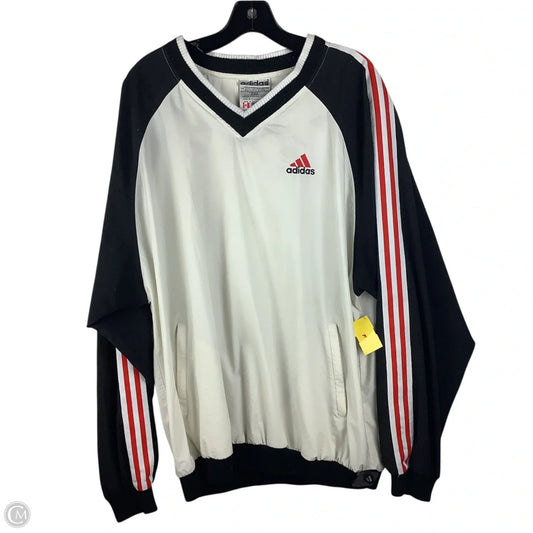Jacket Shirt By Adidas In Black & White, Size: L