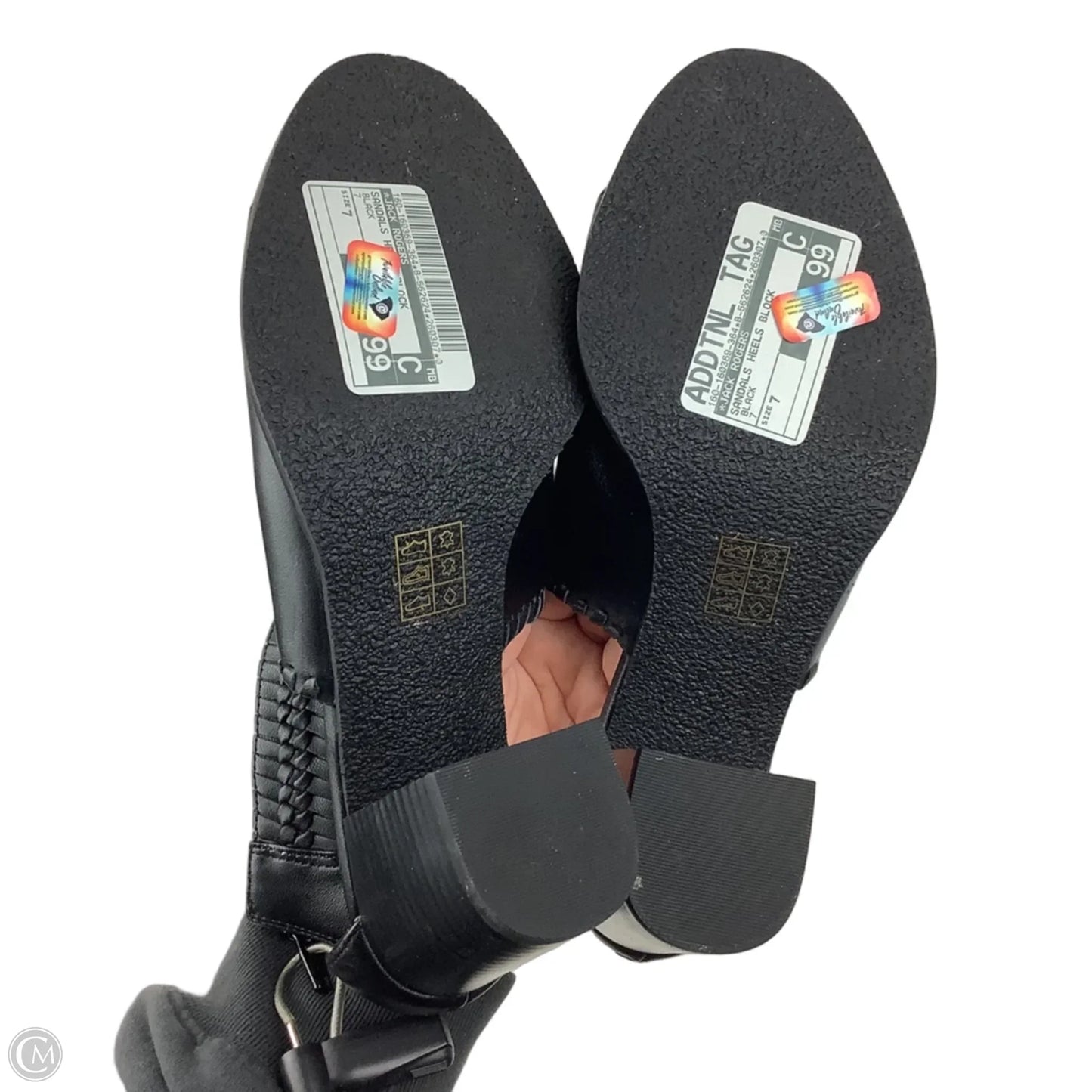 Sandals Heels Block By Jack Rogers In Black, Size: 7