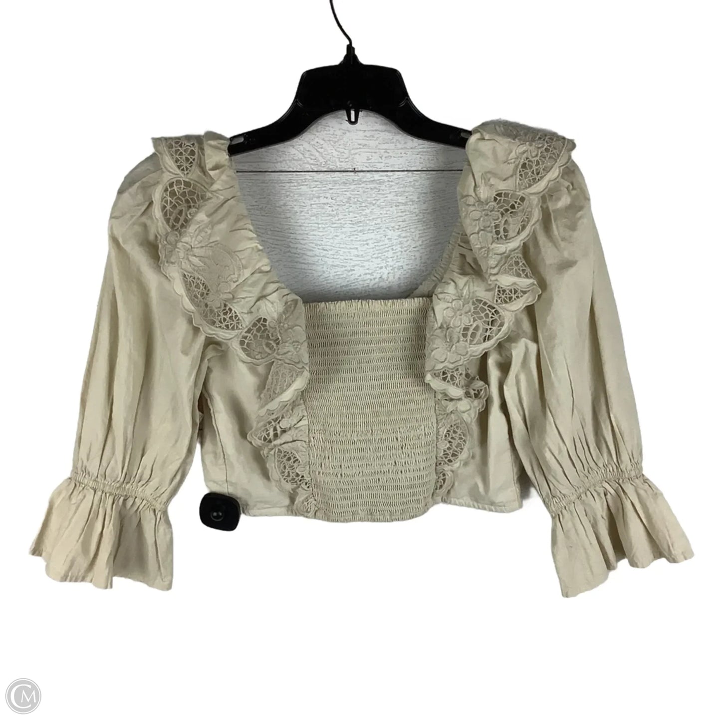 Top Long Sleeve By Express In Beige, Size: S